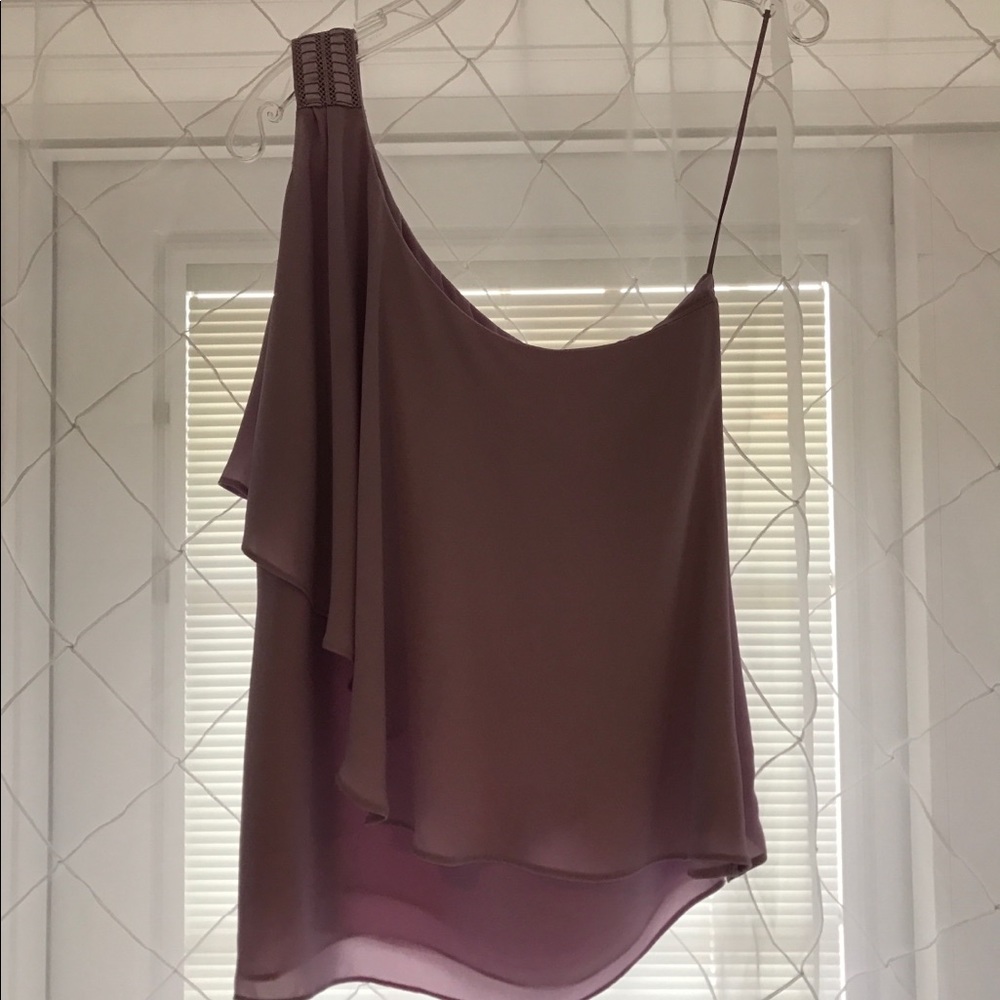 Lavender One Shoulder Blouse - Picture 2 of 4